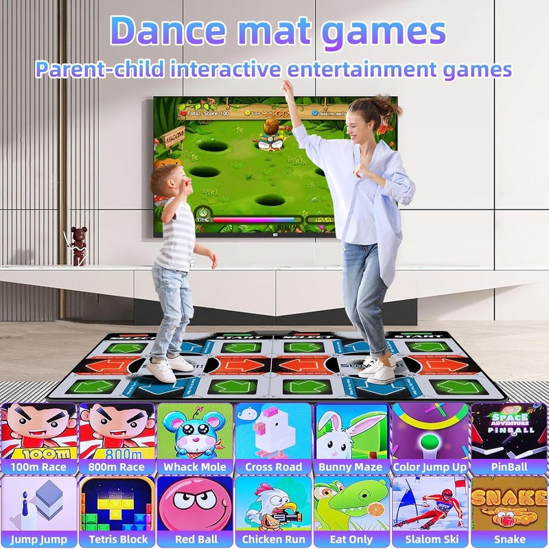 Damcoola TV Dance Mat Games - Wireless Music Electronic Dance Mat Fun Dance Fitness Games for Kids, Christmas and Boys and Girls Birthday Gift Ideas, Silver Gray - Image 3